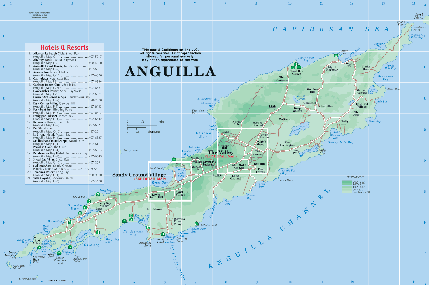 Political Map of Anguilla